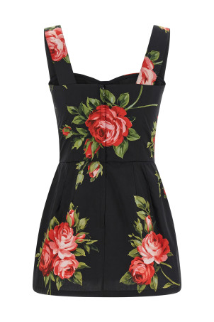 'Bouquet Rose' top Black