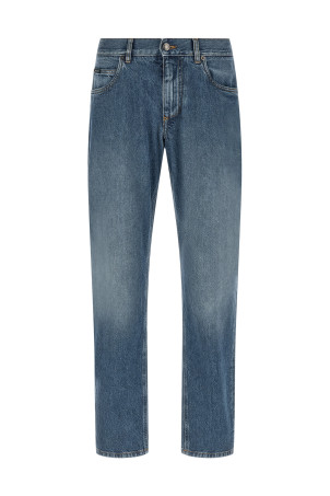 Heraldic embroidery jeans Blue