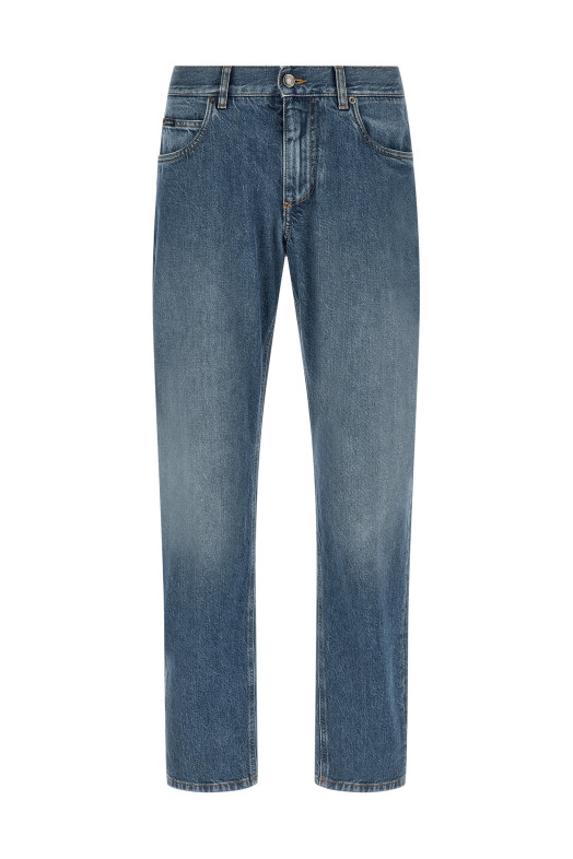 Heraldic embroidery jeans Blue