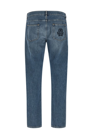 Heraldic embroidery jeans Blue