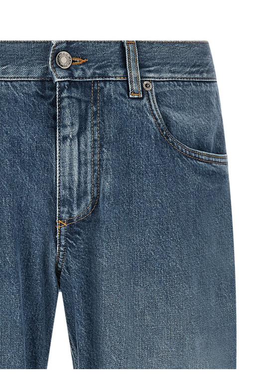 Heraldic embroidery jeans Blue