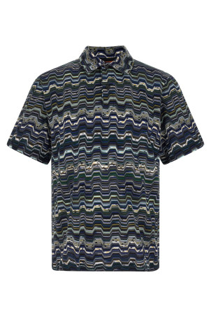 Zigzag polo shirt Blue
