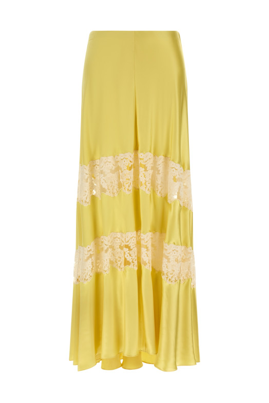 Lace insert skirt Yellow