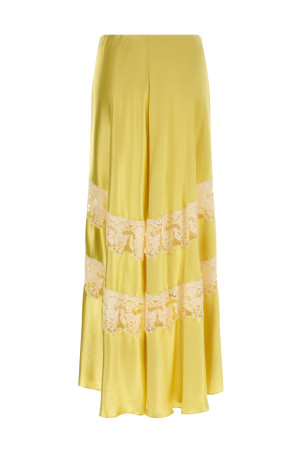 Lace insert skirt Yellow
