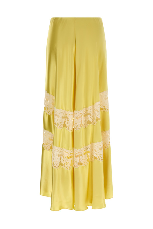 Lace insert skirt Yellow