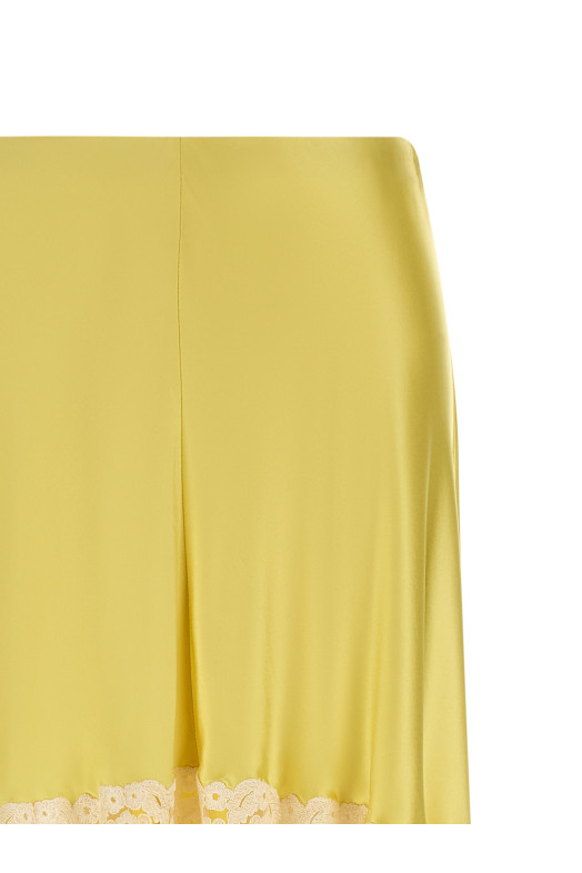 Lace insert skirt Yellow