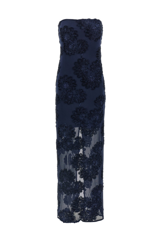 '3D Mesh Maxi' dress Blue