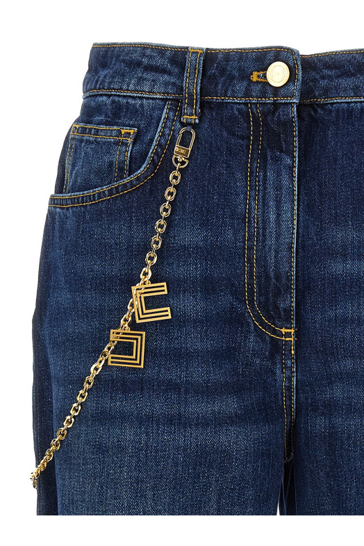 Jewel chain jeans Blue