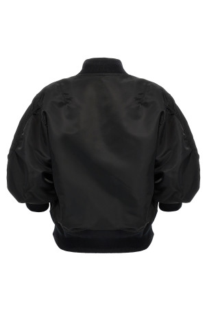 3/4 sleeve bomber jacket Black
