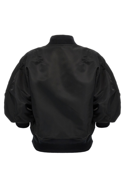 3/4 sleeve bomber jacket Black