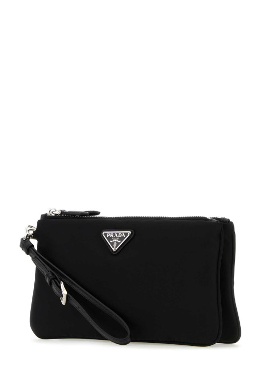 Black nylon clutch Black PRADA (1MB0452DMV)