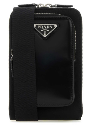 Black nylon and leather phone case Black PRADA (2ZT060789)