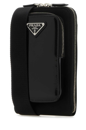 Black nylon and leather phone case Black PRADA (2ZT060789)