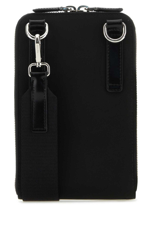 Black nylon and leather phone case Black PRADA (2ZT060789)