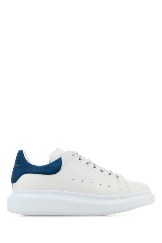 White leather sneakers with blue suede heel White ALEXANDER MCQUEEN (553680WIEF1)