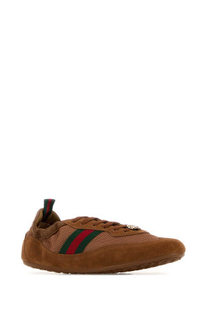 Caramel fabric and suede Gucci Shift sneakers GUCCI (857963AAF1Z)