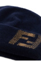 Midnight blue wool blend beanie hat FENDI (FXQ335ATQD)