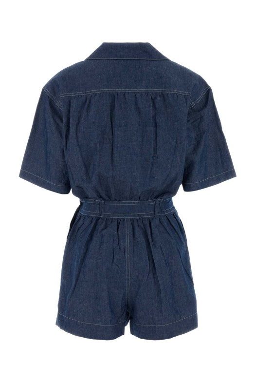 Blue chambray jumpsuit PRADA (GFZ024SOOO19B6)