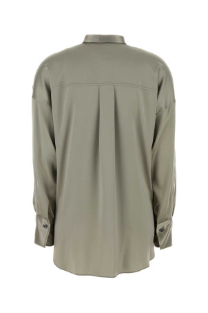 Sage green stretch satin shirt BRUNELLO CUCINELLI (M0C59MY906)