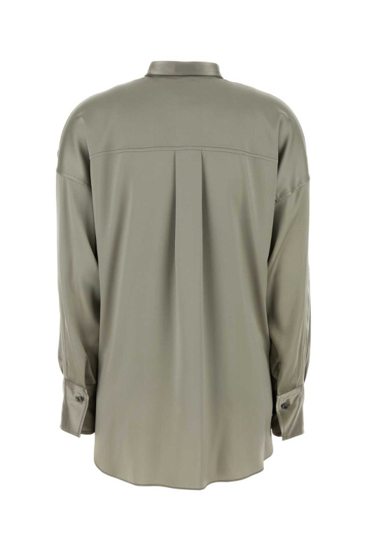 Sage green stretch satin shirt BRUNELLO CUCINELLI (M0C59MY906)