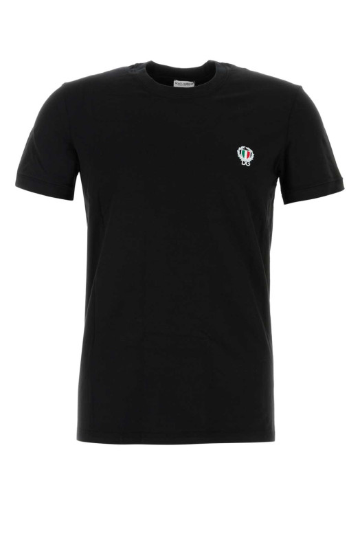Black stretch cotton t-shirt Black DOLCE & GABBANA (M8C03JONN94)