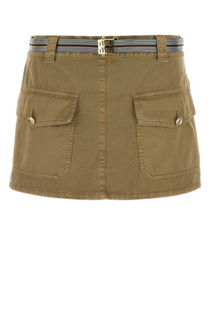 Army green cotton mini skirt MIU MIU (MG2390SOOO16MS)
