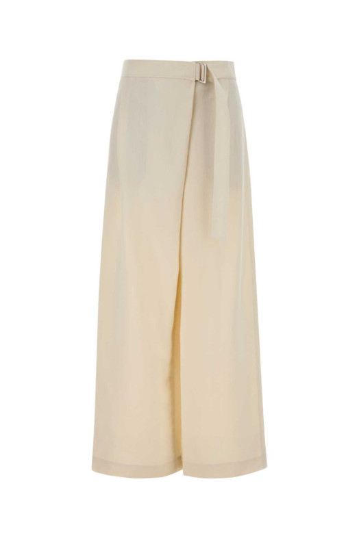 Ivory viscose blend wide-leg pant BRUNELLO CUCINELLI (MH126P9207)