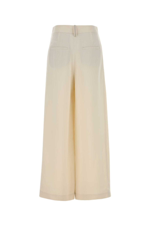 Ivory viscose blend wide-leg pant BRUNELLO CUCINELLI (MH126P9207)