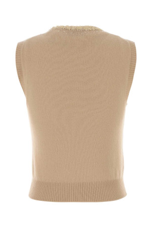 Sand cashmere vest MIU MIU (MMV331SOOO18YY)
