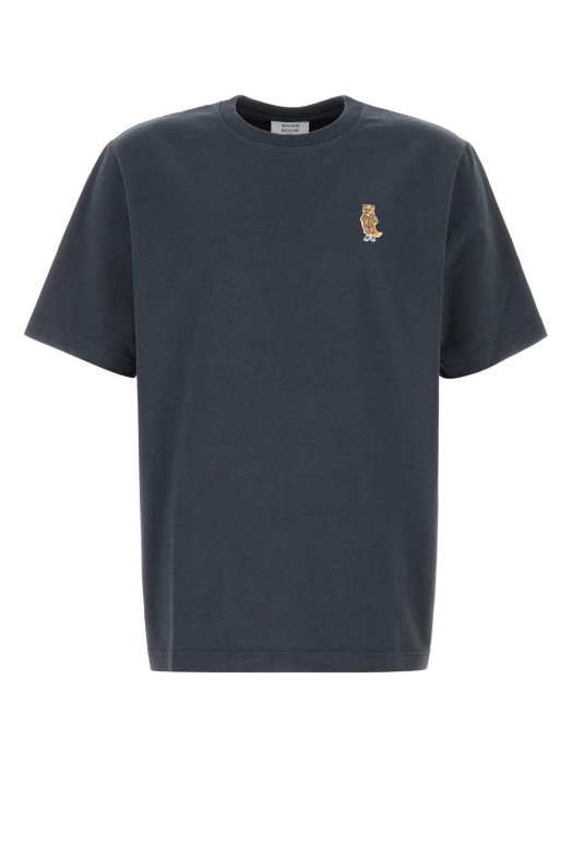 Navy blue cotton t-shirt MAISON KITSUNE (QM00101KJ7025)