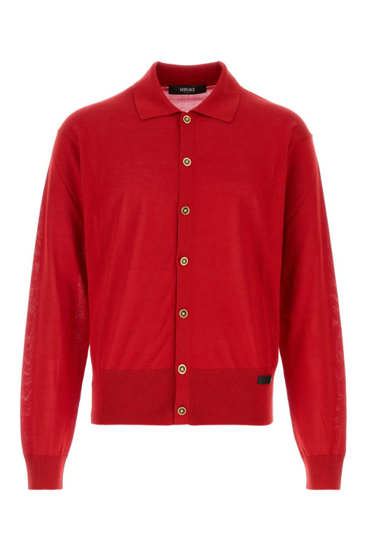 Red silk blend cardigan VERSACE (10202811A12273)