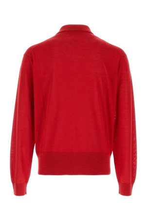 Red silk blend cardigan VERSACE (10202811A12273)