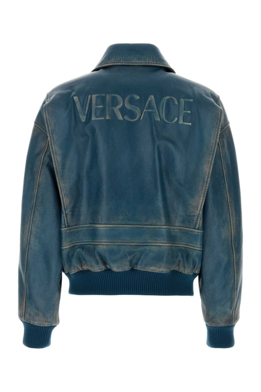 Blue leather jacket VERSACE (10217531A16056)