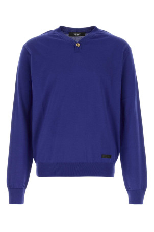 Blue silk blend sweater VERSACE (10221411A12273)