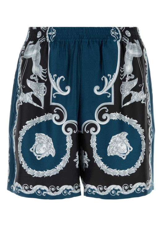 Printed silk bermuda shorts VERSACE (10222251A16096)