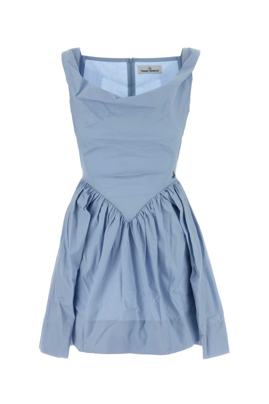 Light blue poplin Sunday mini dress VIVIENNE WESTWOOD (1101039HW009Q)