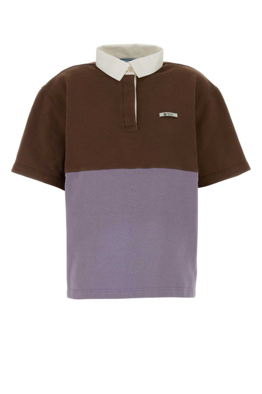 Two-tone cotton polo shirt PRADA (135736SOOO186J)