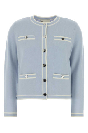 Pastel light blue wool cardigan TORY BURCH (146098)