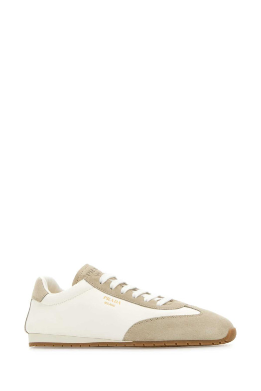 Two-tone nappa leather and suede sneakers PRADA (1E151OF020Y5T)