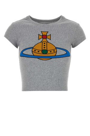 Grey stretch cotton t-shirt VIVIENNE WESTWOOD (1G010018J009C)