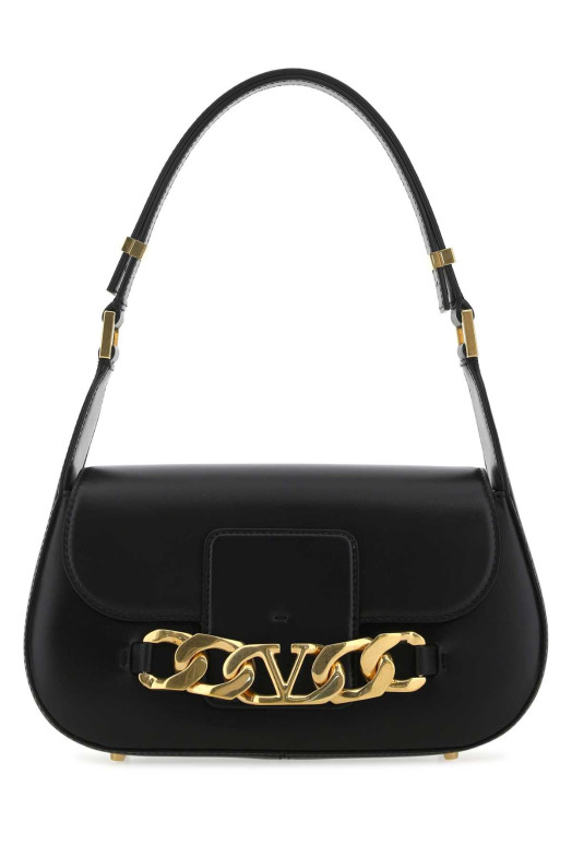 Black leather VLogo Chain shoulder bag Black VALENTINO GARAVANI (1W2B0K80ZHF)