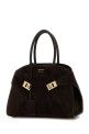 Brown suede small Hug handbag Brown SALVATORE FERRAGAMO (215608792065)