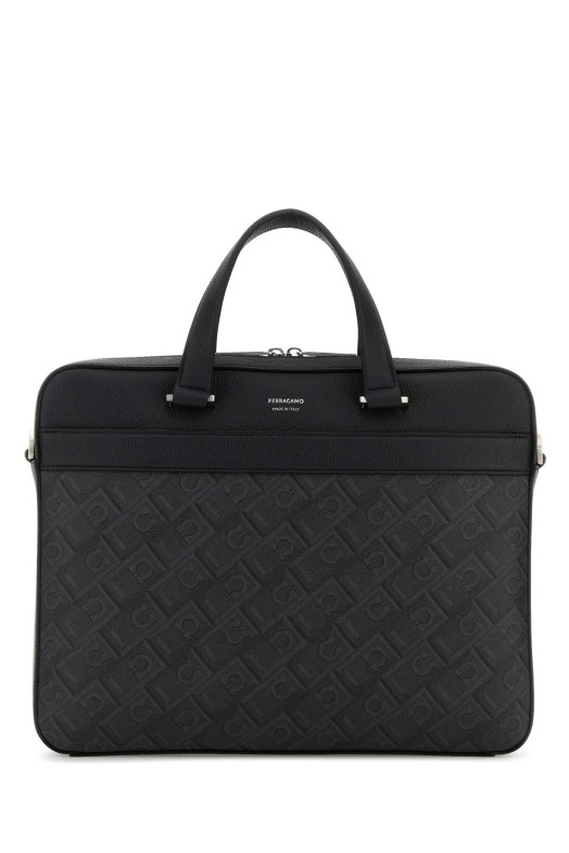 Printed canvas briefcase SALVATORE FERRAGAMO (241723781303)