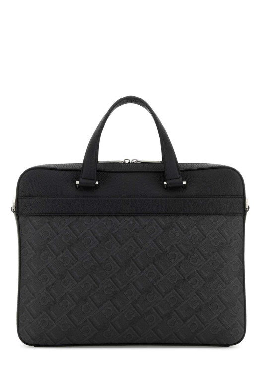 Printed canvas briefcase SALVATORE FERRAGAMO (241723781303)