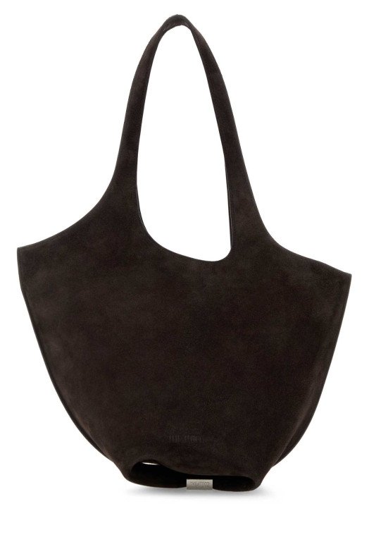 Dark brown suede medium La Scoop shoulder bag THE ATTICO (260WAH00062LBT007AA)