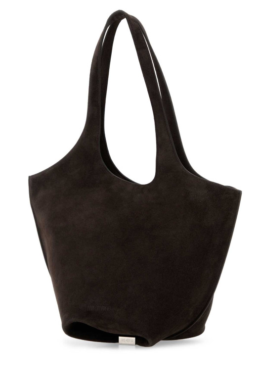 Dark brown suede medium La Scoop shoulder bag THE ATTICO (260WAH00062LBT007AA)