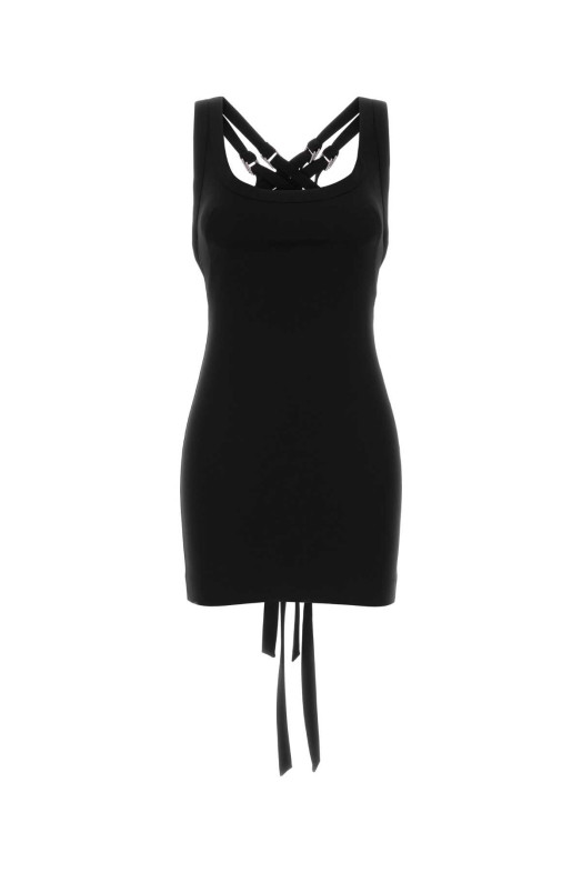 Black jersey mini dress White THE ATTICO (260WCA00465VVP002AA)