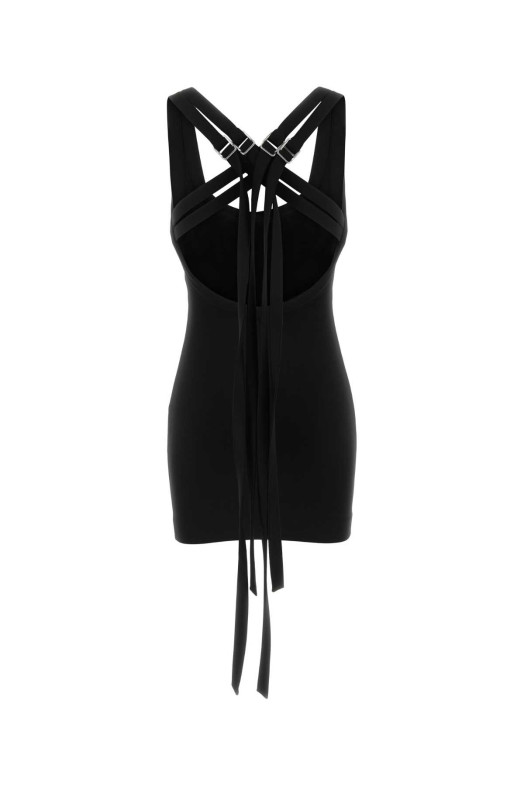 Black jersey mini dress White THE ATTICO (260WCA00465VVP002AA)