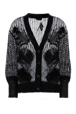 Black crochet cardigan White THE ATTICO (260WCD00011KMX002FS)
