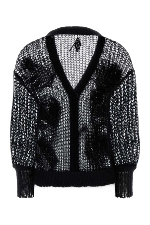 Black crochet cardigan White THE ATTICO (260WCD00011KMX002FS)